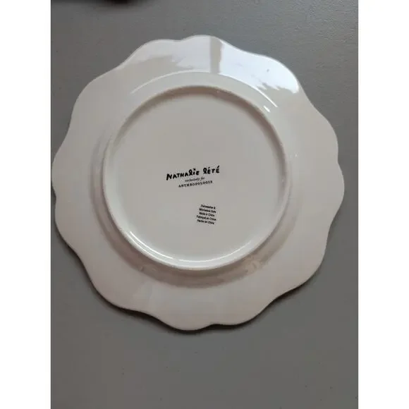 NEW Set of 4 Anthropologie Nathalie Lete Marais Stoneware Dessert Plates